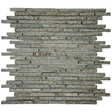 Мозаика Marble Mosaic Stripes Silver Pink стекло 30х34 см глянцевая чип 10x48/98/148 мм, серебро-silver