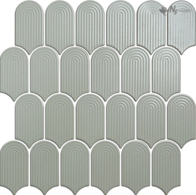 Мозаика R-350 керамика матовая 28.8x29.8 см NSmosaic Rustic Series чип 45х86 мм, серый