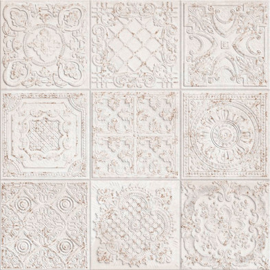 Керамогранит Gatsby White Pre 20 59.2х59.2 Aparici Ceramicas матовый, рельефный (рустикальный) настенная плитка