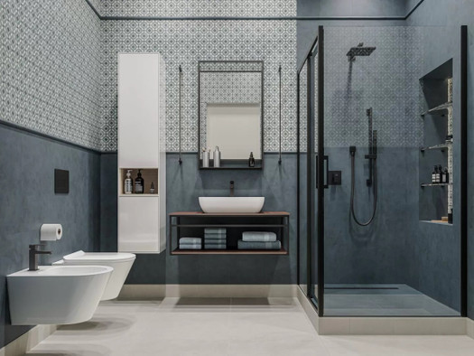 Керамогранит KM6012G0661R Про Чементо Синий матовый обрезной 60х119,5x0,9 Kerama Marazzi универсальная плитка