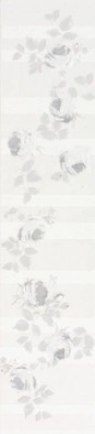 Бордюр СБ019 Ascot England EG10LR Listello Bianco Romantico 7.1x33.3 матовый керамический