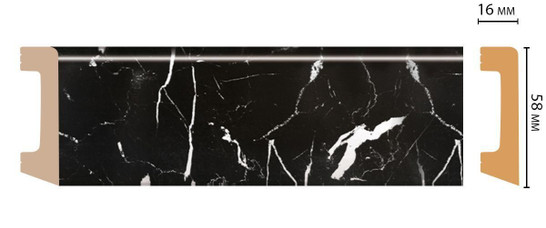 Плинтус напольный D234-78 ДМ Decomaster (58х16х2400 мм) 