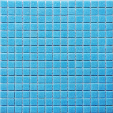 Мозаика Simple Blue (на бумаге) 32.7х32.7 стекло глянцевая чип 20х20 мм, голубой