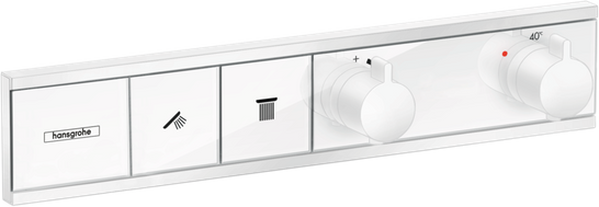 Термостатический смеситель на 2 потребителя Hansgrohe RainSelect для душа (внешняя часть), белый