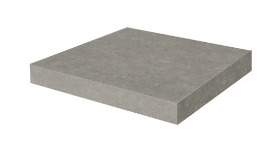 Ступень угловая KM6012G0171RGCA клееная Касабланка HP Серый матовый обрезной 33x33x0,9 керамогранит Kerama Marazzi