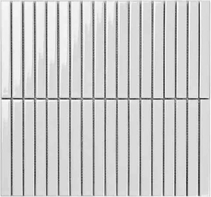 Мозаика Porcelain mosaic Mosaic 1.5х14.5 Y15F701 Белый глянцевый керамогранит 29.4х31.3 см чип 15х145 мм