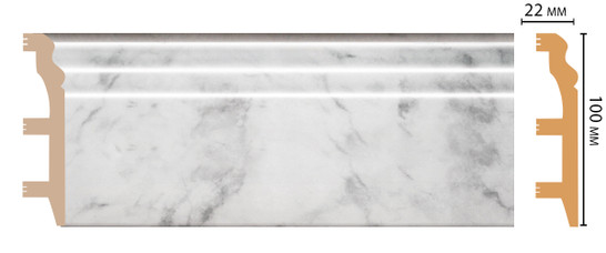 Плинтус напольный D232-79 ДМ Decomaster (100х22х2400 мм) 