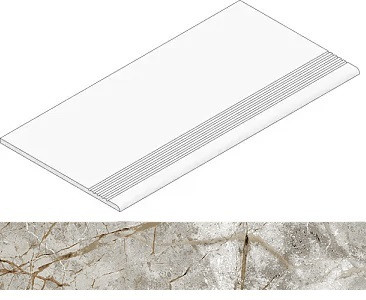Ступень фронтальная K-2003/MR/st01/294х1200x10 керамогранит матовая Kerranova Iceberg