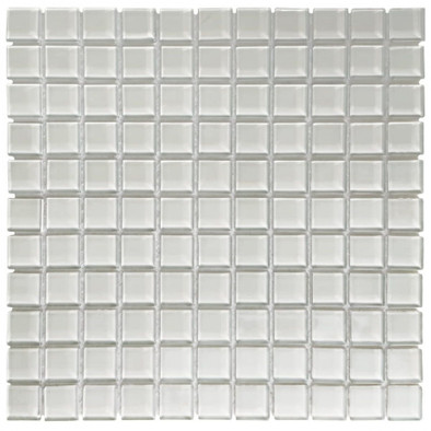 Мозаика стеклянная Aquaviva Сristall YF-813 30х30 см матовая чип 25х25 мм, белый 023338
