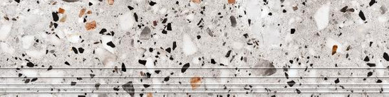 Ступень фронтальная Evia Terrazzo Серая Матовая 30x120 керамогранит ProGRES Ceramica NR0371