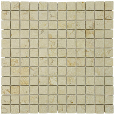 Мозаика Marble Mosaic Sunny beige Mat камень 30х30 см матовая чип 23х23 мм, бежевый