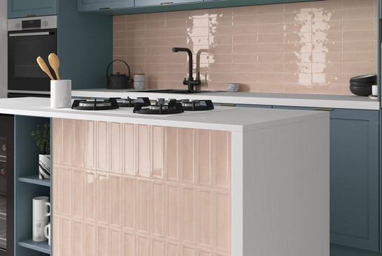 Настенная плитка Island Peony Pink 6.5х20 Equipe глянцевая керамическая 31193