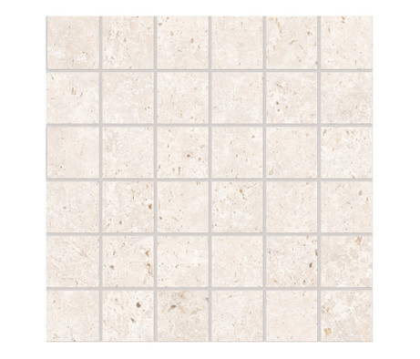 Мозаика Supergres Astrum White Cross Cut Mosaico 30x30 керамогранит матовая чип 48х48 мм, бежевый, белый WEAM