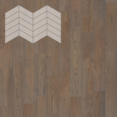 Паркетная доска Lab Arte Chevron Дуб Натур Грис лак французская елка 400/337х110х14/3/60°