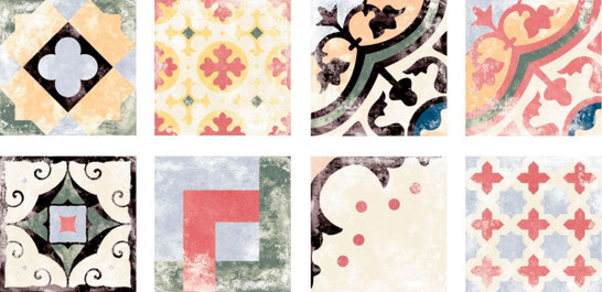 Плитка универсальная MIX Art Decor DC16 20x20 DeShun Ceramics матовая керамическая