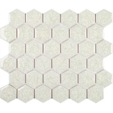 Мозаика Esagono Crema керамика 28.5х24.5 см глянцевая чип 50x44 мм, бежевый