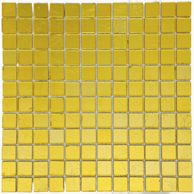 Мозаика Marble Mosaic Arabia Gold стекло 30х30 см глянцевая чип 23x23 мм, золотой-oro-gold