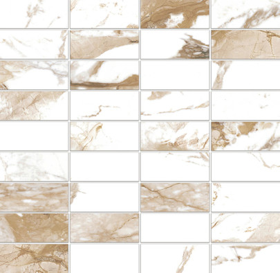 Мозаика Wild Chic Белый 30x30 керамика глянцевая, бежевый, белый 16678
