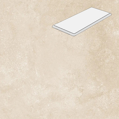Ступень угловая с фаской R20 Crema 33х60 керамогранит матовая Lifebrick Limestone