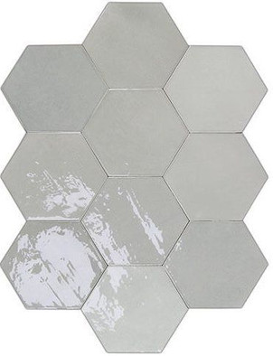 Настенная плитка Zellige Hexa Grey (122079) 10,8х12,4 Wow глянцевая керамическая