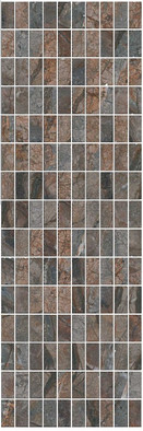 Декор MM12143 Театро Коричневый Мозаичный 25x75 Kerama Marazzi глянцевый керамический