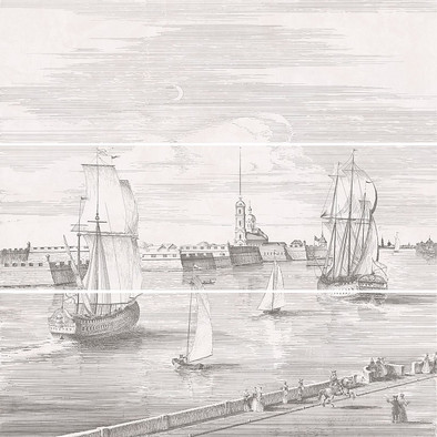 Панно 12108R/3x/3F Город на воде SPb, 3 части 25х75, обрезной (размер каждой части) 75х75 Kerama Marazzi матовое керамическое