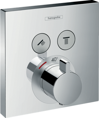 Термостатический смеситель Hansgrohe ShowerSelect для душа на 2 потребителя (внешняя часть)