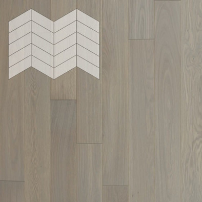 Паркетная доска Lab Arte Chevron Дуб Селект Concrete лак французская елка 400/328х125х14/3/60°