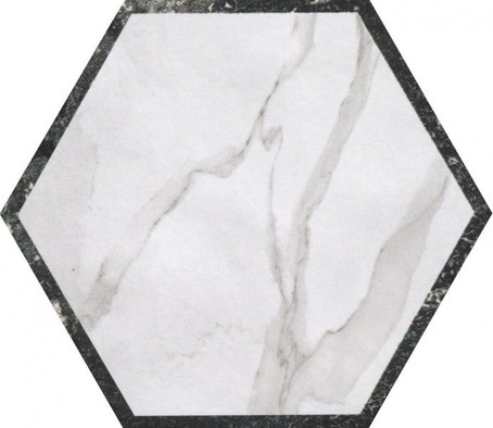 Напольная плитка Deco Esagono Statuario Grafite керамическая