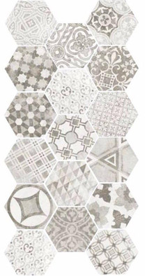 Напольная плитка Hexatile Cement Garden Grey керамическая фото Напольная плитка Hexatile Cement Garden Grey керамическая