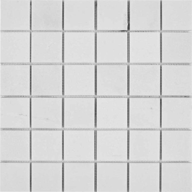 Мозаика из мрамора Thassos PIX296, чип 48x48 мм, сетка 305х305x6 мм глянцевая, белый