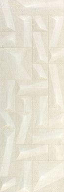 Настенная плитка Tetris ректификат белая глина 40x120 матовая, рельефная керамическая