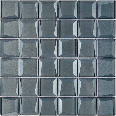 Мозаика из стекла PIX739, чип 48x48 мм, сетка 300х300x8 мм глянцевая, серый
