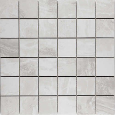 Мозаика Velsaa Ониче Белый керамогранит 30x30 см полированная чип 5x5 мм, белая