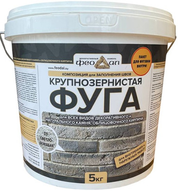 Затирка Феодал Ф-1 крупнозернистая 03 Светло-бежевая 5 кг, 00000040015 фото Затирка Феодал Ф-1 крупнозернистая 03 Светло-бежевая 5 кг, 00000040015
